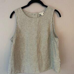 J. Crew Black and White Striped Tank Top